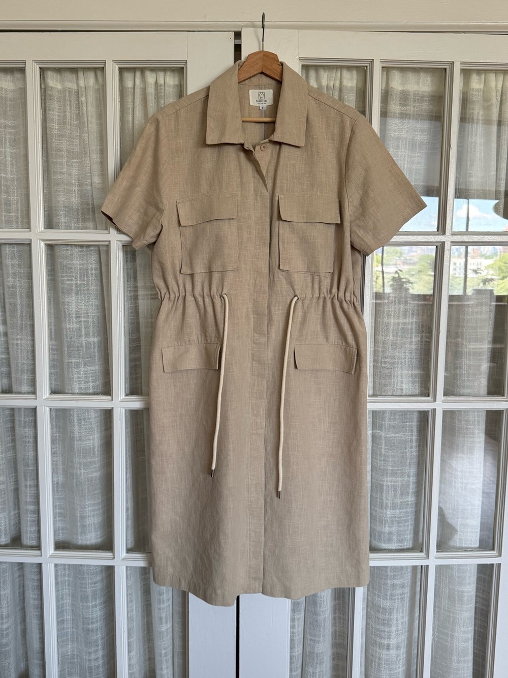 The Frankie Shop Safari Midi Dress in Beige